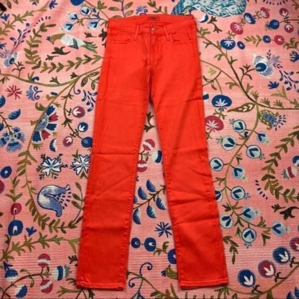 Koral Orange Stretch Denim Pencil‎ Straight Leg Jean Womens Size 26